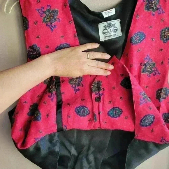 Vintage Sportswear Women's Vest Size Small Red Black Adjustable - Picture 7 of 11